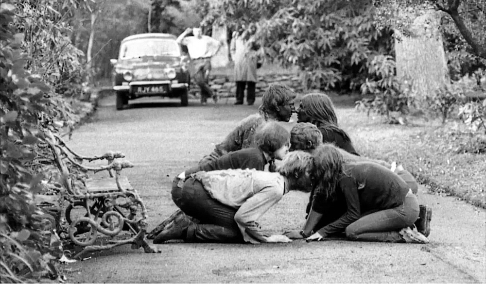 1967 art students perform their 'happening' in Rosehill Gardens.